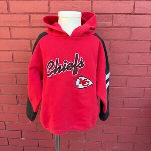 Vtg Kansas City Chiefs NFL Hoodie Red Black Size XS 4/5 Pullover Sweatshirt